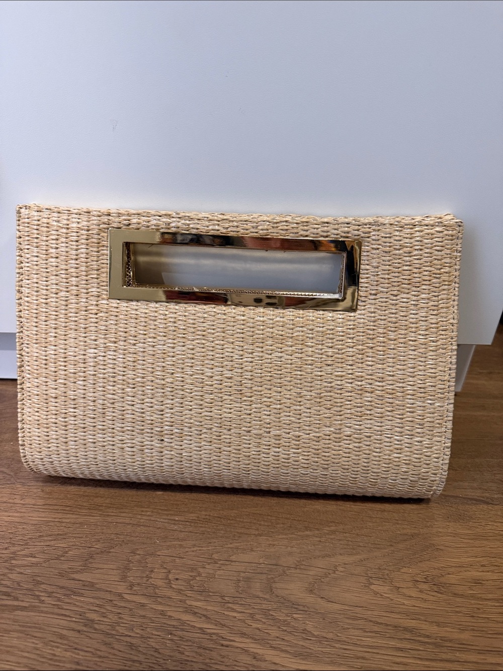 Lisi lerch Woven Straw Clutch with Gold Bee Accent - Picture 3 of 7